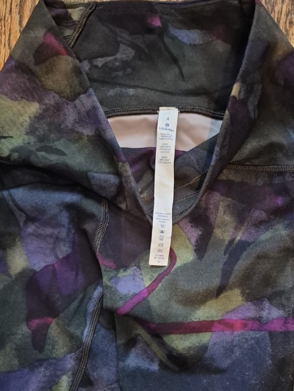 lululemon athletica Multicolor Leggings - Black, Purple, Green